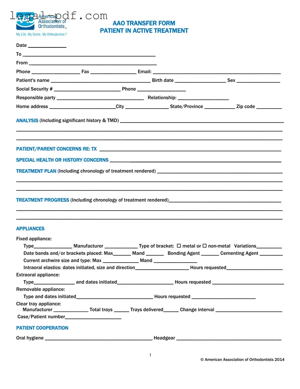 Blank Aao Transfer Form
