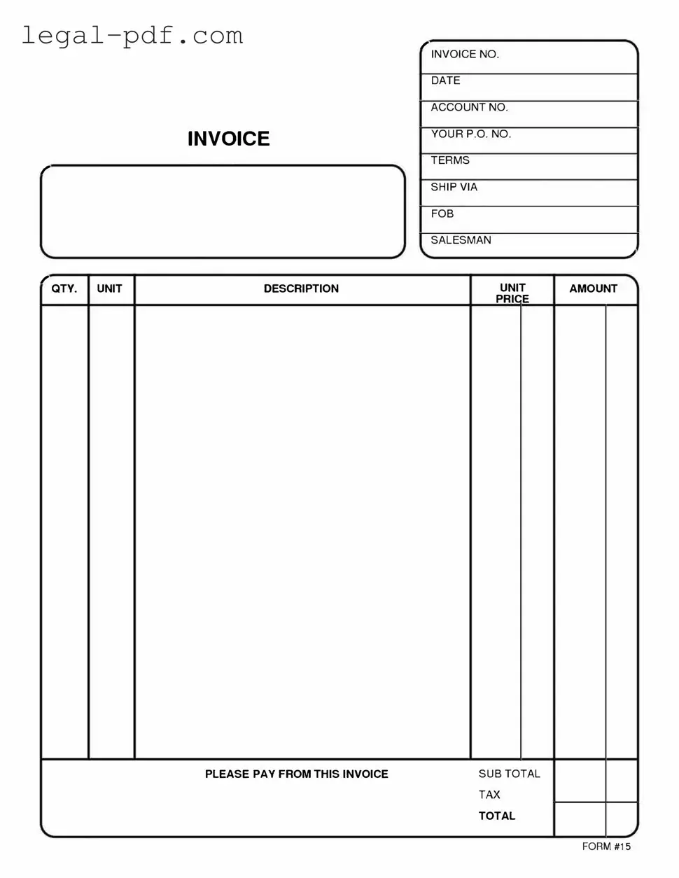 Blank Free And Invoice Pdf Form