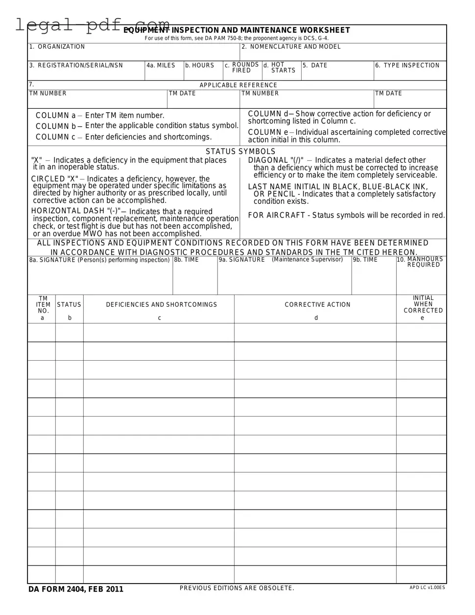 Blank Da 5988 E Form
