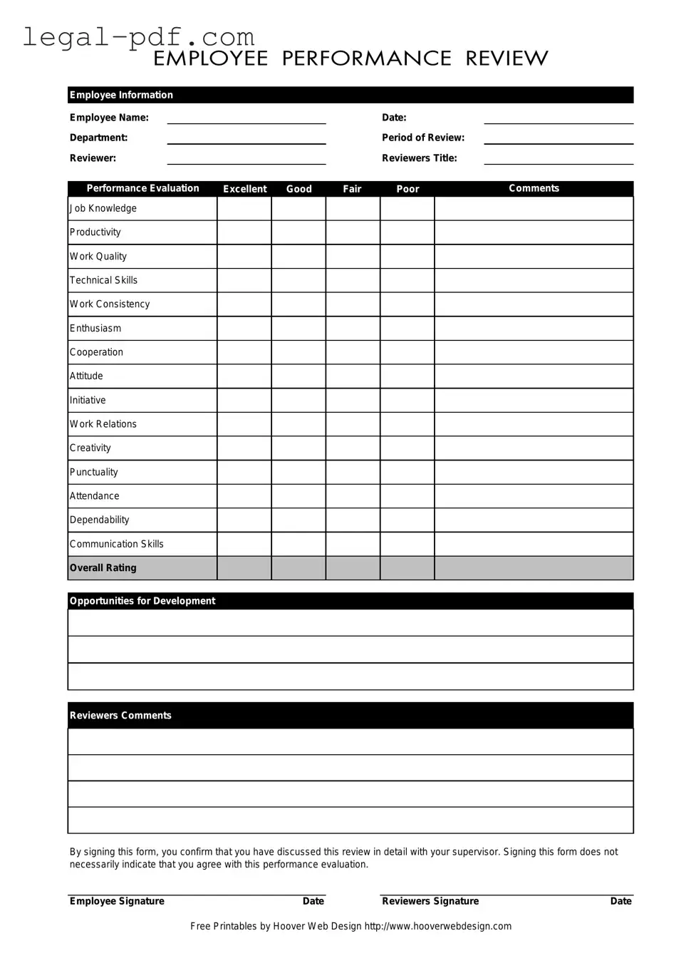 Blank Employee Form