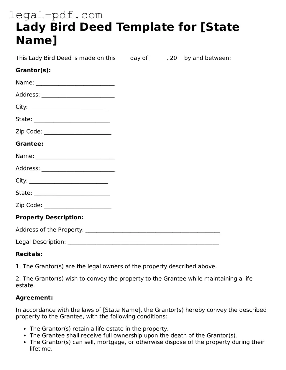 Valid Lady Bird Deed Template