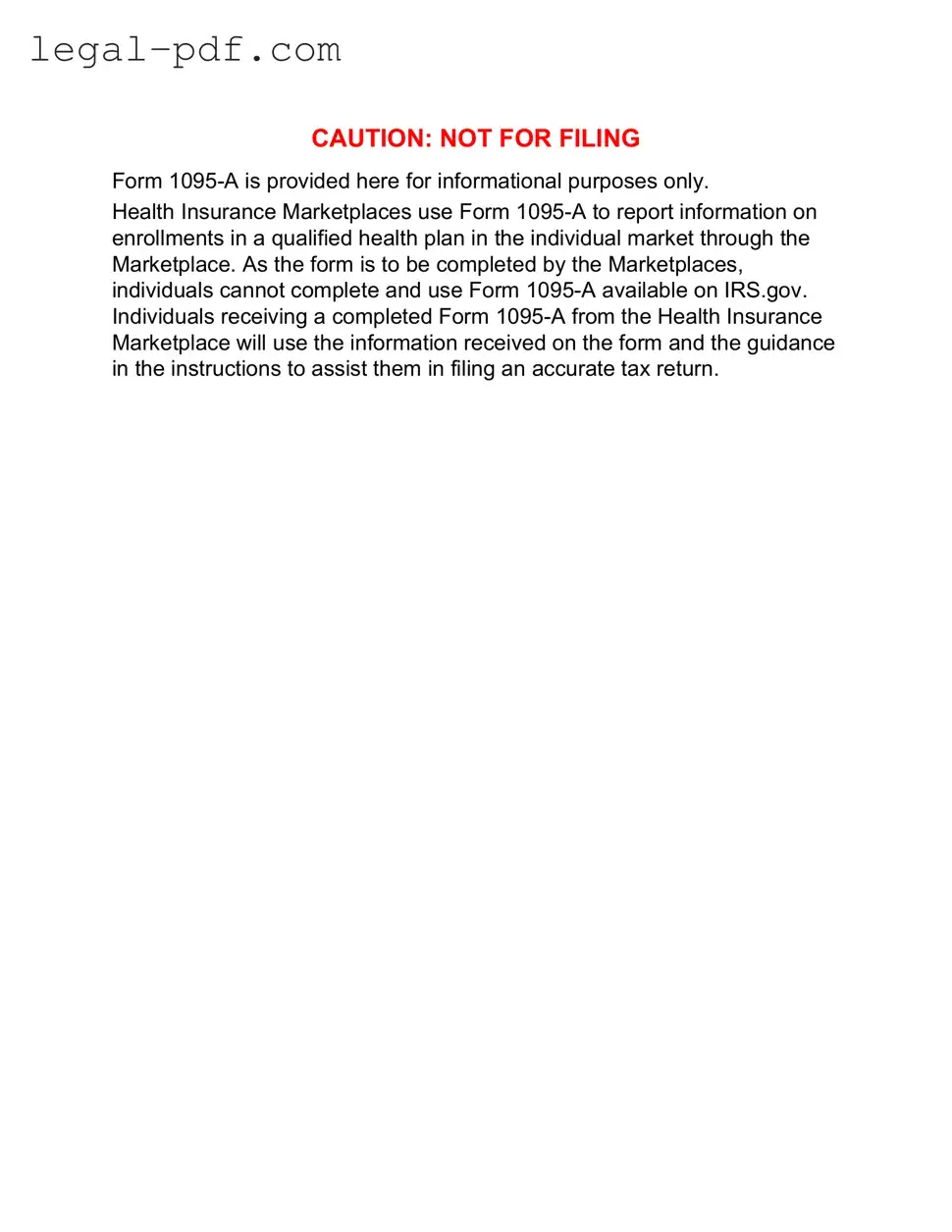Blank IRS 1095-A Form