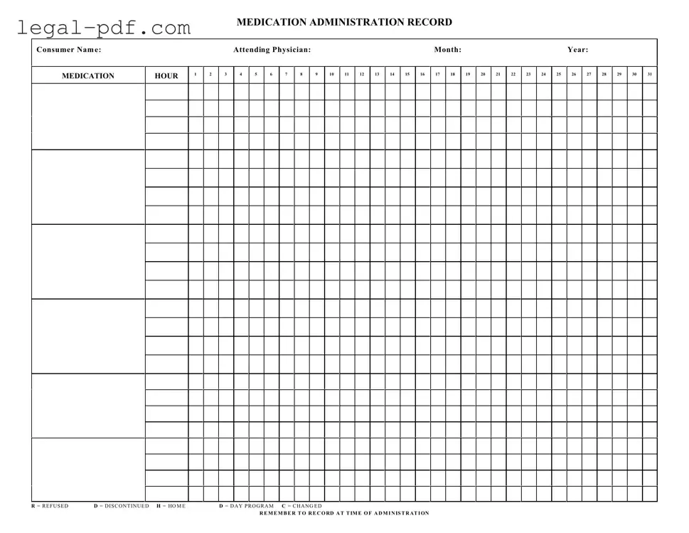 Blank Medication Administration Record Sheet Form
