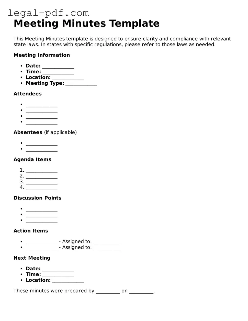 Valid Meeting Minutes Template