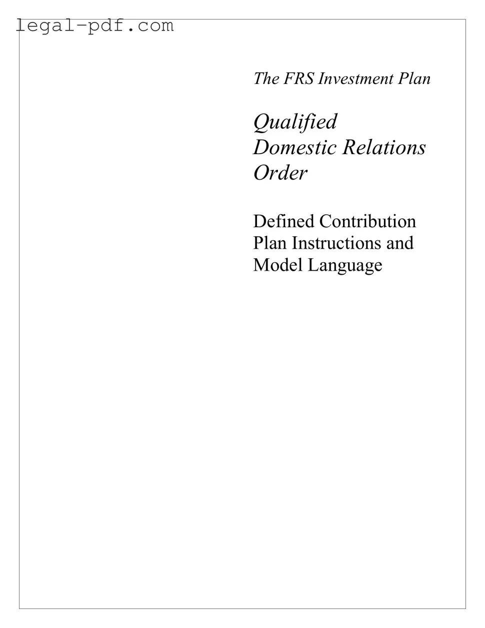 Blank Qdro Form