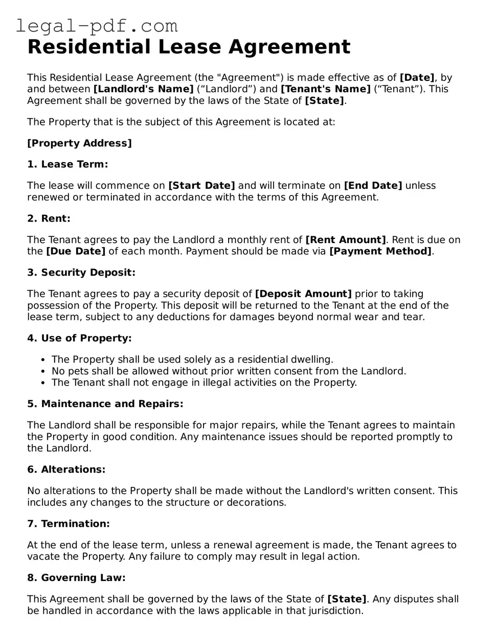 Valid Lease Agreement Template