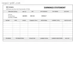 Blank Independent Contractor Pay Stub Form