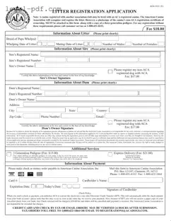 Blank Aca Litter Registration Form