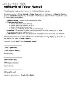 Valid Affidavit Template