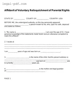 Blank Affidavit Parental Rights Form