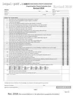 Blank Alabama High School Physical Form
