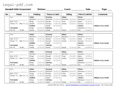 Blank Baseball Assessment Form