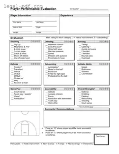 Blank Basketball Evaluation Form