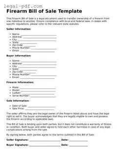 Valid Firearm Bill of Sale Template