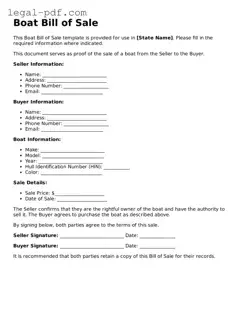 Valid Boat Bill of Sale Template