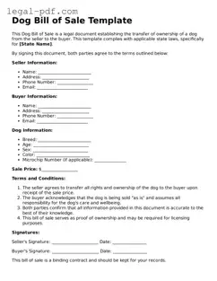 Valid Dog Bill of Sale Template