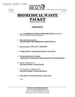 Blank Biomedical Waste Operating Plan Form