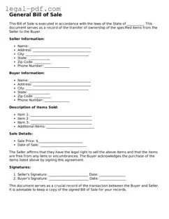 Valid General Bill of Sale Template