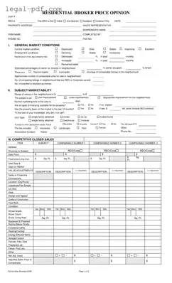 Blank Broker Price Opinion Form