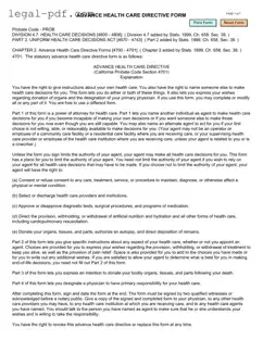Blank California Advanced Health Care Directive Form
