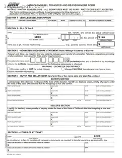 Blank California Fotm Reg 262 Form