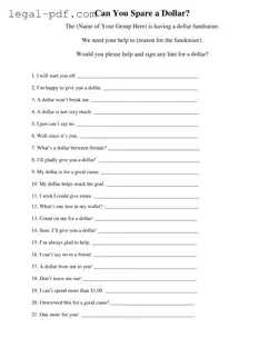 Blank Donated A Dollar Form