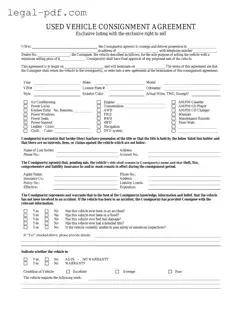 Blank Car Consignment Form