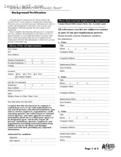 Blank Cracker Barrel Background Check Form