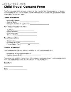 Valid Child Travel Consent Form Template