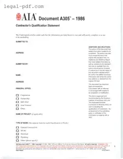 Blank AIA A305 Form
