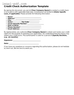 Valid Credit Check Authorization Template