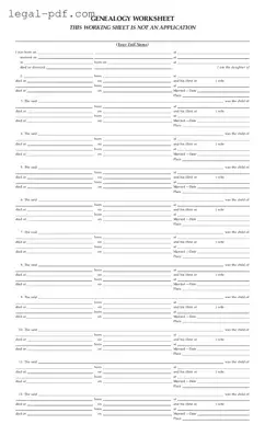 Blank Dar Genealogy Worksheet Form