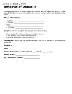 Valid Affidavit of Domicile Template