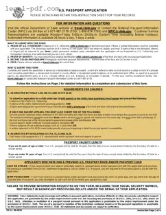 Blank DS-11 U.S. Passport application Form