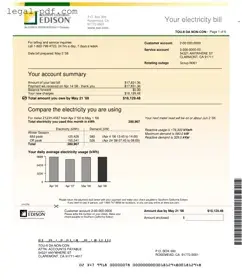 Blank Edison Electricity Bill Form