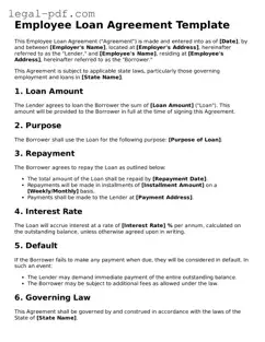 Valid Employee Loan Agreement Template
