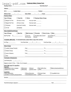Blank Employee Status Change Form