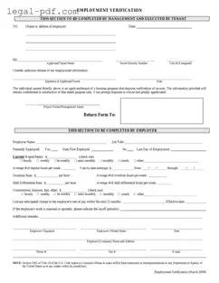 Blank Employment verification form Form