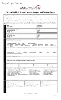 Blank Erc Broker Market Analysis Form