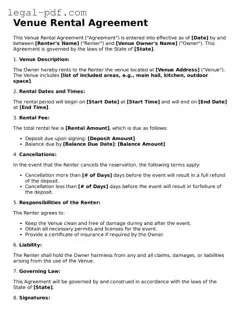 Valid Venue Rental Agreement Template