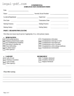 Blank Exit Interview Form