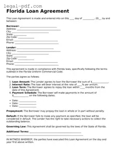 Legal  Loan Agreement Document for Florida