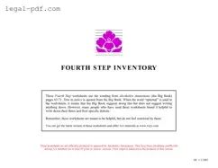 Blank Fourth Step Inventory Form
