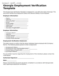 Legal  Employment Verification Document for Georgia