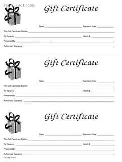 Blank Gift Certificate Form