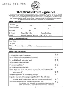 Blank Girlfriend Application Form