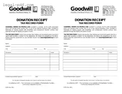 Blank Goodwill donation receipt Form