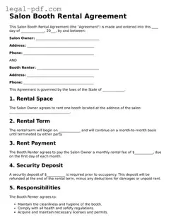 Valid Salon Booth Rental Agreement Template