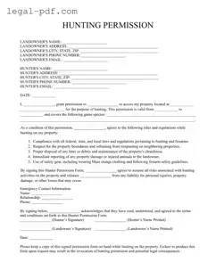 Blank Hunter Permission Form