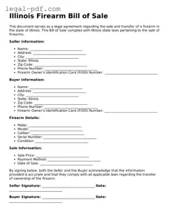 Legal  Firearm Bill of Sale Document for Illinois